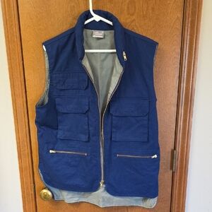 Men's Blue Utility Vest Large